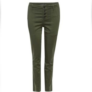 Level 99 olive jeans exposed button fly utility pants